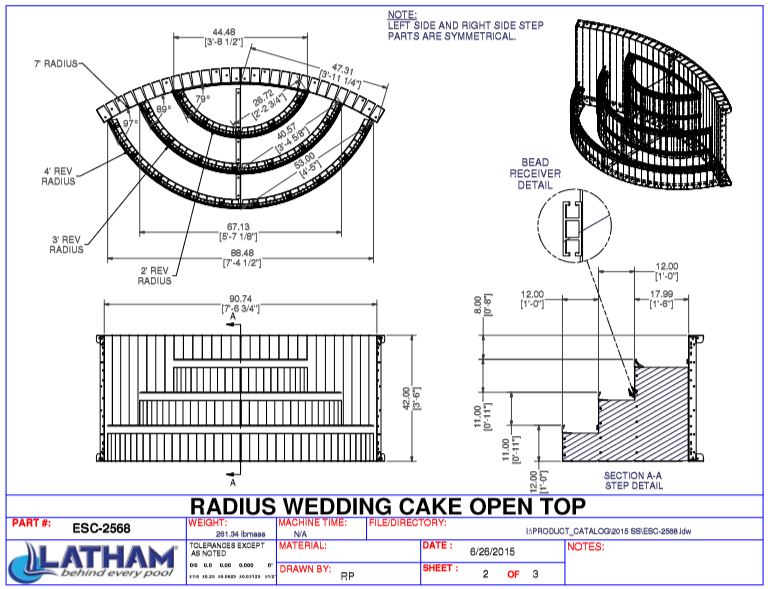 7' Radius Steel Wedding Cake Step (7'6 3/4" Wide)